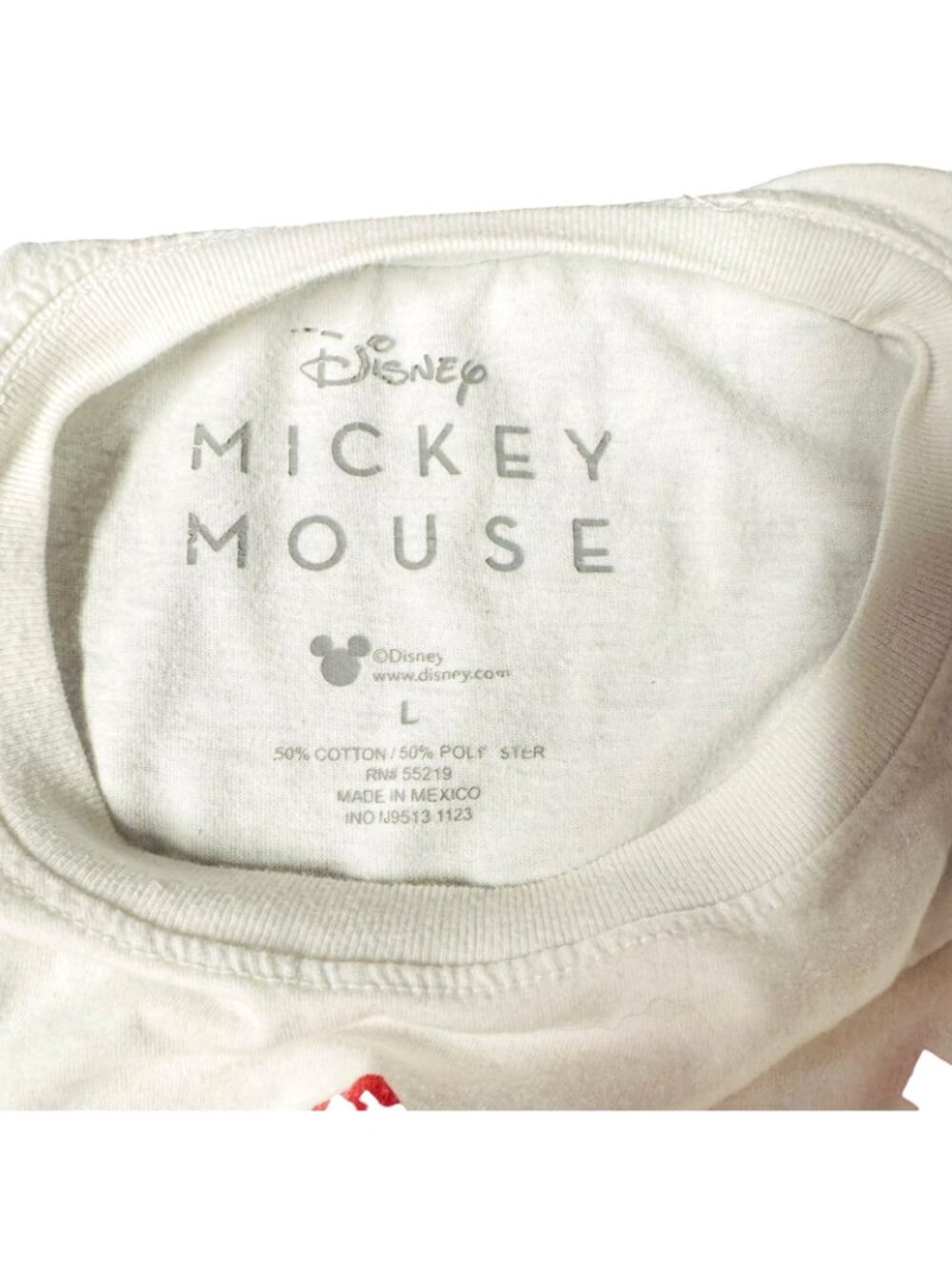 Disney Women’s Large Mickey Mouse T-Shirt White Graphic Short Sleeve Tee - Picture 4 of 7